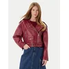 BOSS Usnjena jakna C_Sadora 50543026 Bordo rdeča Regular Fit
