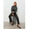 Sinsay - Straight leg pantalone sa dodatkom viskoze i peglanom linijom - tamno siva