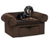 Sofa za pse s ladicom smeđa 75 x 50 x 38 cm plišana