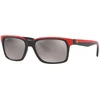 RAY-BAN Ferrari Muške naočare za sunce 0RB4393M F6015J 56, Polarizovane, Crno-crvene