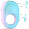 SuperLove Soft Liquid Silicone Vibrating Cock Ring with Buffer Rings Turquoise