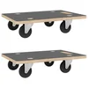 Vidaxl Transportni voziček 2 kosa pravokotni 80x55x11,5 cm 250 kg