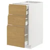 METOD / MAXIMERA Pod.elem.3front/2dnj/1srd/1vis.fiok, bela/Voxtorp im. hrastovine, 40x60 cm