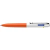 Kemični svinčnik, 0,5 mm, stiskalni mehanizem, 4 barve, SCHNEIDER Take 4 Neon, oranžno-bela