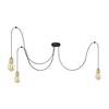 Luster na sajli TUBE LONG 3xE27/10W/230V crna/zlatna