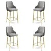Hanah Home Set barskih stolica Enox, 4 komada, Sivo-zlatni