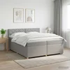 Vidaxl Postelja boxspring z vzmetnico Svetlo siva 200 x 200 cm Blago