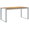 Vidaxl Vrtna miza Siva 160 x 80 x 75 cm Masiven les akacije