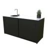 Element s koritom za modularno letno kuhinjo (180x63x92 cm, nerjaveče jeklo, antracit)