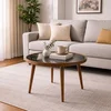 Hanah Home Polen klub sto 80 × 80 × 48 cm, orah/crni mermer