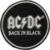 AC/DC Back In Black Circle Iron-On Patch