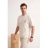 Trendyol Muška majica Tmnss26Ts00051, Krem