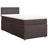 Vidaxl Box spring postelja z vzmetnico temno rjav 90x190 cm blago