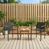 Vrtne stolice 2 pcs Crna i antracit 53,5 x 59 x 77 cm