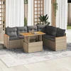 7-dijelni set vrtnih sofa s jastucima bež od poliratana bagrem