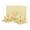Porcelanasta skodelica Pl Komplet 2 skodelic s krožnikom Hummingbird cream