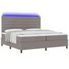 vidaXL vidaXL postelja z vzmetnico in LED taupe 200x200 cm tkanina, (22067085)