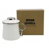 Elegantna bela porcelanasta skodelica z infuzerjem in srebrnim ročajem, 350 ml
