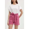Kratke hlače Pepe Jeans VALLE ženske, roza barva, PL801097