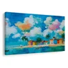 Slika obalna vas pod palmami - 120x80