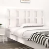 Vidaxl Posteljno vzglavje belo 125,5x4x100 cm trdna borovina
