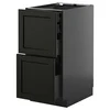 METOD / KNIVSHULT Pod.orm.2front/2dnj/1srd/1vis.fiok, Crnosiva/Lerhyttan crno bajcovano, 40x60 cm