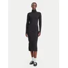 Tommy Jeans Pletena obleka Bodycon DW0DW23320 Črna Slim Fit