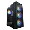VeinX ohišje ME19A Mid Tower, brez napajalnika, 1x USB3.0, 1x USB2.0, 4x 120mm ventilator ARGB, 1x krmilnik ARGB, črno