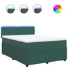 Vidaxl Box spring postelja z vzmetnico temno zelena 140x200 cm žamet