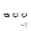 Philips 50393/11/PN- Komplet 3x LED RGBW prigušiva ugradno stropno svetlo 1xGU10/4,8W/230V hrom+daljinski upravljač