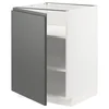 METOD Podni element s policama, bela/Voxtorp tamnosiva, 60x60 cm