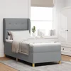 Krevet s opruga kutije Svijetlo siva 200 x 90 cm tkanina
