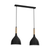 Luster na sajli NOAK WOOD 2xE27/15W/230V crna/bukva