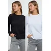 Trendyol Black-White 2-Pack Crew Neck Regular/Normal Cut Knitted T-Shirt
