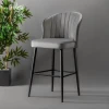 Hanah Home Set 4 barske stolice Rubi Sivo-Crni
