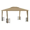 Vidaxl Paviljon s stranicami in dvojno streho 3x4 m taupe