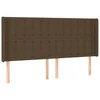 Vidaxl Vzglavje z ušesi temno rjavo 183x16x118/128 cm blago