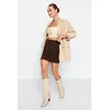Trendyol Bitter Brown Double Breasted Woven Shorts Skirt