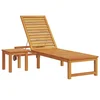 Vidaxl Ležalnik Rjava 202 x 53 x 89 cm Masiven les akacije