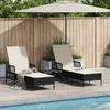 Ležaljka 3 pcs Crna i krem-bijela 55 x 200 x 92 cm poliratan