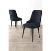 Hanah Home set trpezarijskih stolica Newa 8 kom, antracit tkanina Babyface, crne metalne noge