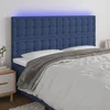 Vidaxl vidaXL Vzglavje postelje z LED modro 180x5x118/128 cm blago