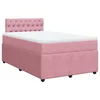 Vidaxl Box spring postelja z vzmetnico roza 120x200 cm žamet