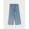 Sinsay - Farmerke wide leg sa vezom Lilo & Stitch - plava