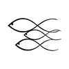 Wallxpert Zidna dekoracija Fish, 50x30cm, Crna