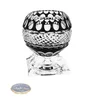 Marika crystal Elegantni kristalni svečnik olivno rdeč, črne barve 15 cm