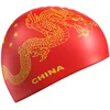 Mad wave china swim cap red/silver