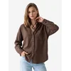 MixRay Bluza Hemden temno rjava