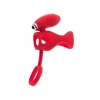 Gardj Europe Black & Red, penisni obroč z vibracijami, stimulacija klitorisa, silikon, rdeč, 14,5 cm