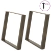 Noge za blagovaonski stol U-oblik 2 kom Prirodni čelik 90 x (72-73) cm Čelik
